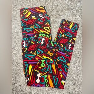 LuLaRoe OS Leggings NWOT Gray Multicolor Abstract